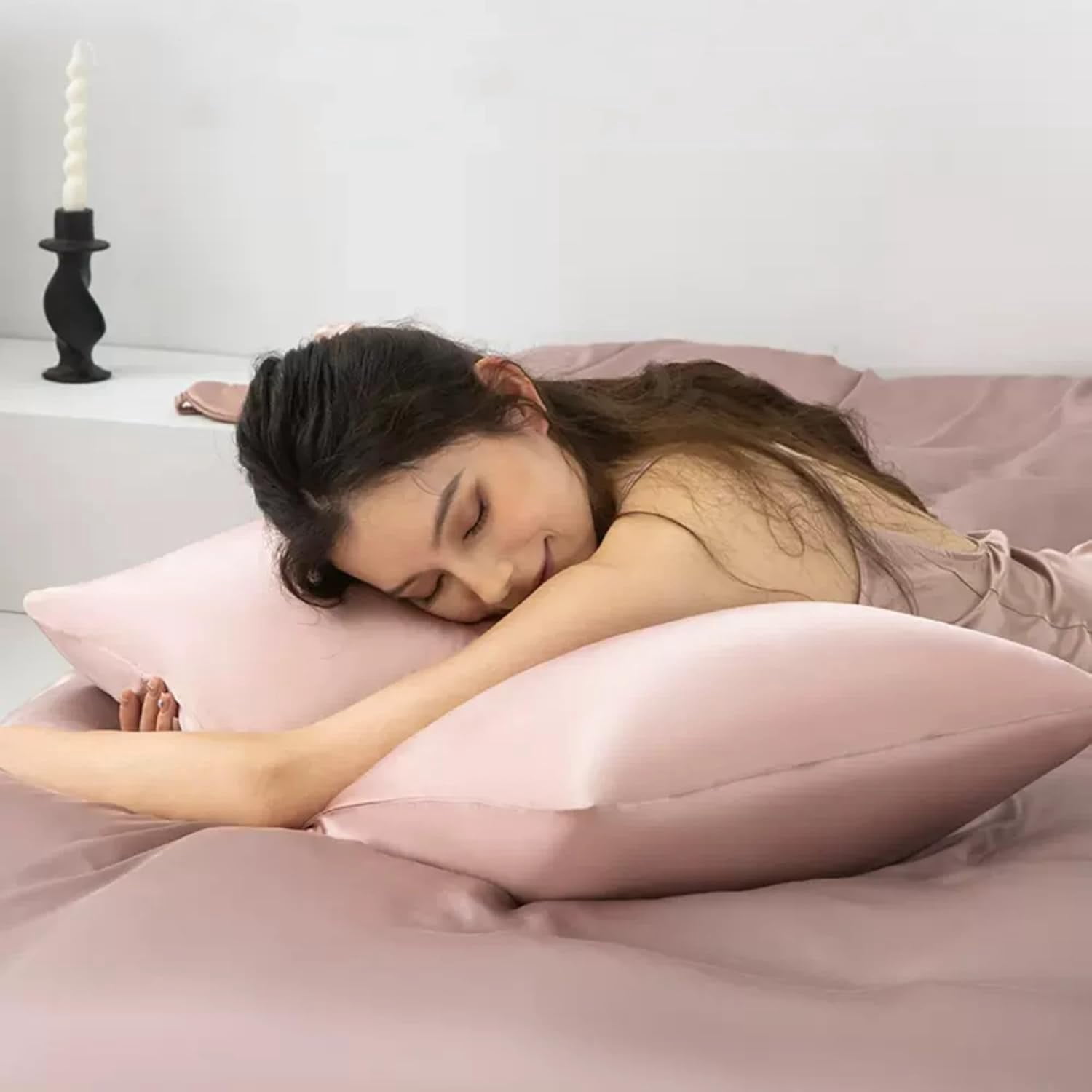 100% Mulberry Silk Pillowcase with Zipper Made in USA, Real 22 Momme Silk Pillow Cases Queen for Hair and Skin, NOT Satin Pillowcase, Anti Acne, Anti Aging, 1 Pc 20"x30"