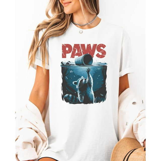 PAWS Funny Raccoon T-Shirt Trash Panda Movie Parody Tee Garbage Can Humor Shirt Animal Lov - As Picture - 3XL