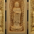 thumbnail image 4 of KLKCMS Handcraft Wooden Statue Tibetan Buddha Boxwood Carving Statue Box -4 -4, 4 of 9
