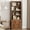 Brown, variant on Farmhouse Bookcase with Doors 11.8in Depth Display Storage Shelves 71.4in Tall Industrial Bookshelf Wooden 6 Shelf Bookshelves for Bedroom, Living Room, Home Office