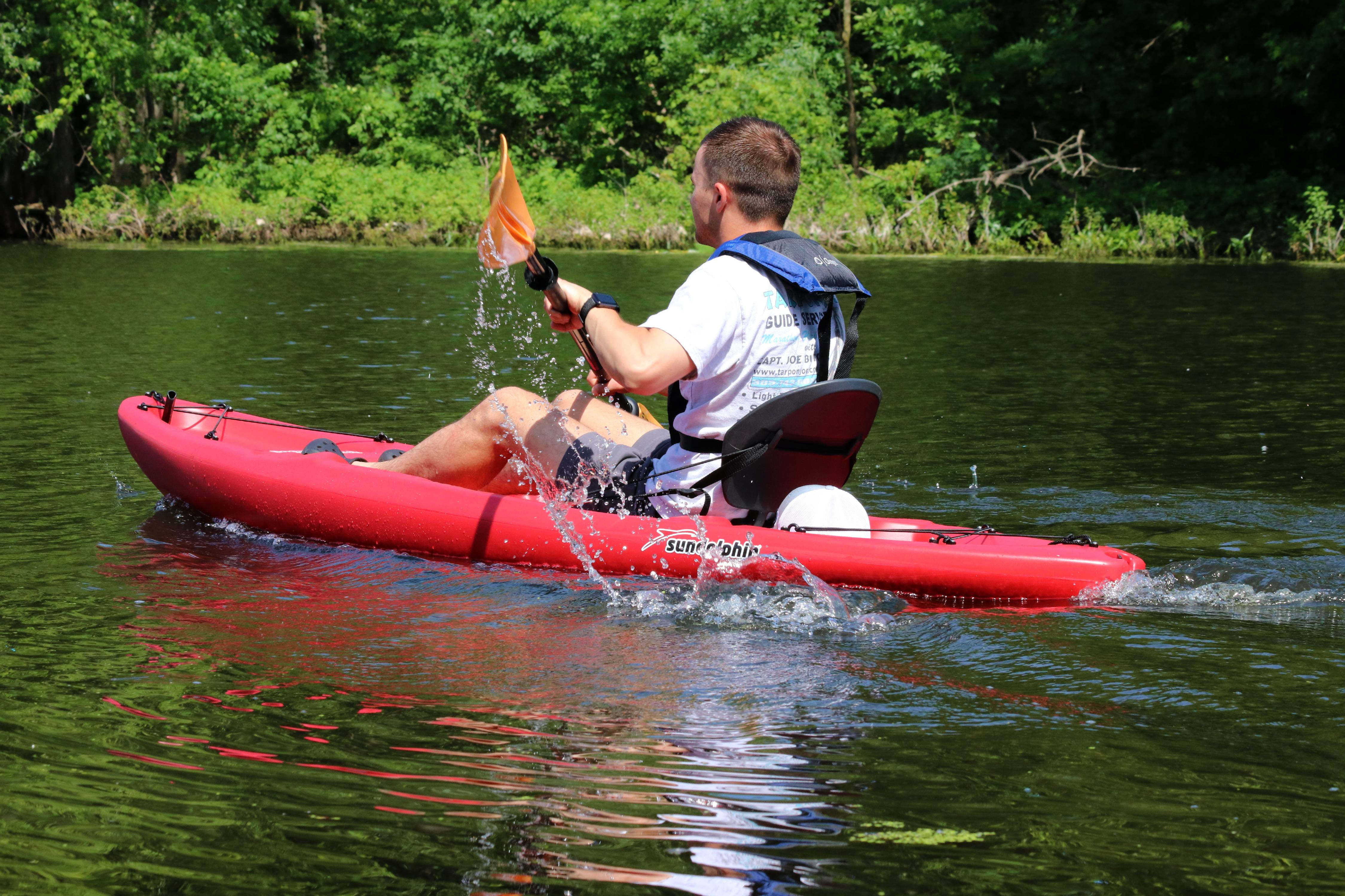 Sun Dolphin Patriot 8.6 SitOn Kayak Red Outdoor Boating Sport Paddle