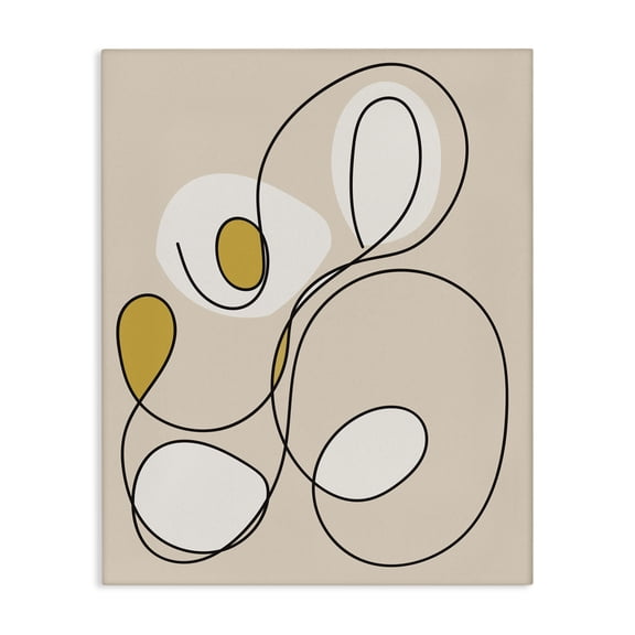 Stupell Industries Mid-Century Swirled Line on Beige Canvas Art, 16 x 20, by Lil' Rue