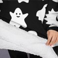 thumbnail image 3 of Oversized Wearable Blanket Hoodie,Black Halloween Ghosts Sherpa Blanket Hoodie with Super Pockets,Super Warm Fuzzy Pullover for Women & Men, 3 of 6