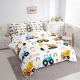 thumbnail image 3 of jejeloiu Equipment Vehicle 7-Piece Twin Bedding Set,Cartoon Excavator Bulldozer Yellow Truck,Ultra Soft Reversible Decor For Boys, 3 of 8