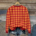 thumbnail image 6 of Nmnitkp Womens Tops Christmas Vintage Plaid Printed Letter Printing Round-neck Casual Sporty Long-sleeved Fleece Sweatshirt Tops Orange,2XL, 6 of 9