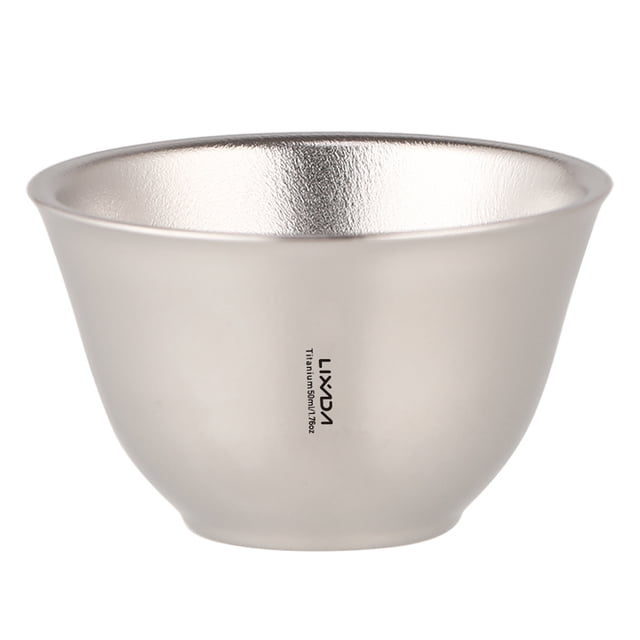 Lixada Lixada Tasse Isolée en Titane à Double Paroi pour Usage Extérieur et Intérieur, Capacité de 50ml, Design Léger et Durable pour Camping, Randonnée et Boissons Quotidiennes