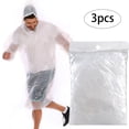 thumbnail image 2 of Dsscvnef 3PCS Unisex Plastic Disposable Rain Poncho Raincoat with Hood Protects From Sneezing Droplets, 2 of 5