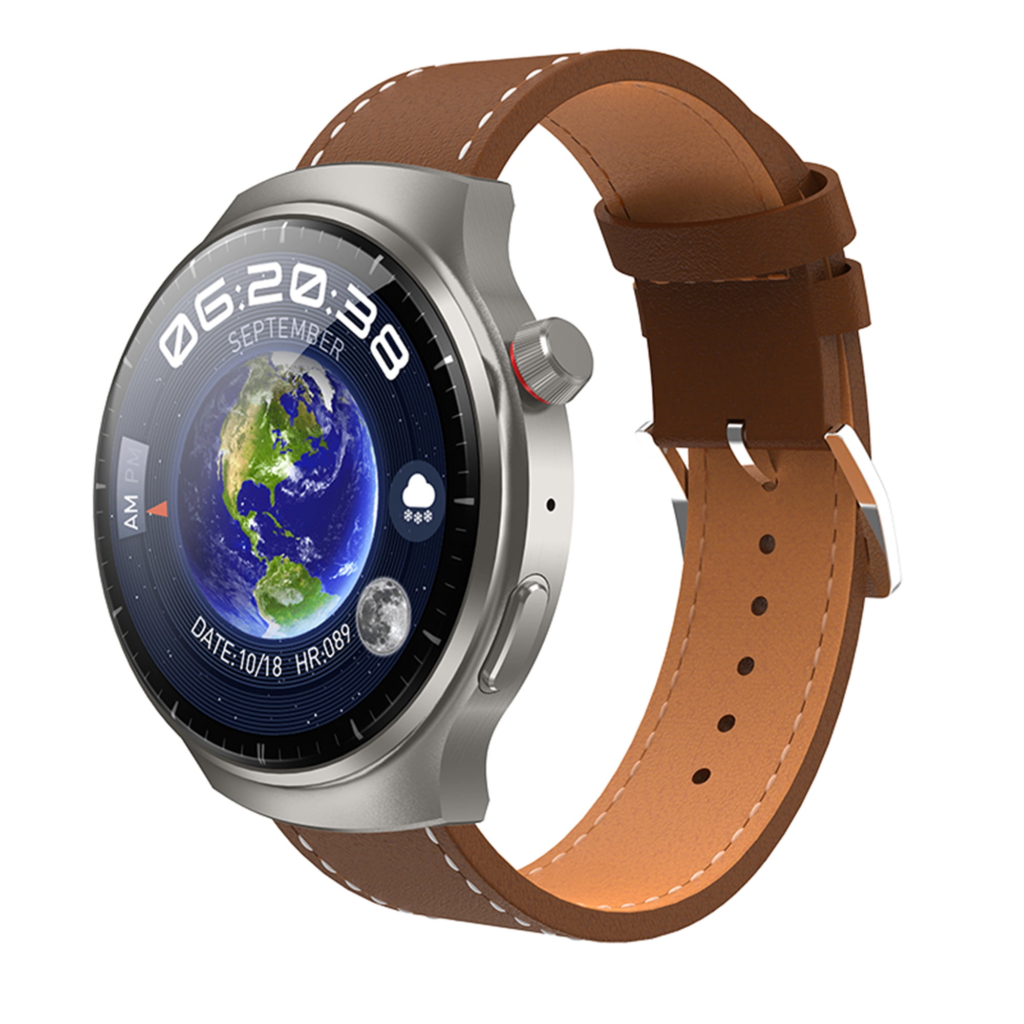 E EYAFA Bluetooth Call Smart Watch JS W4 with 1.5 inch AMOLED Screen for Men and Women-Silver