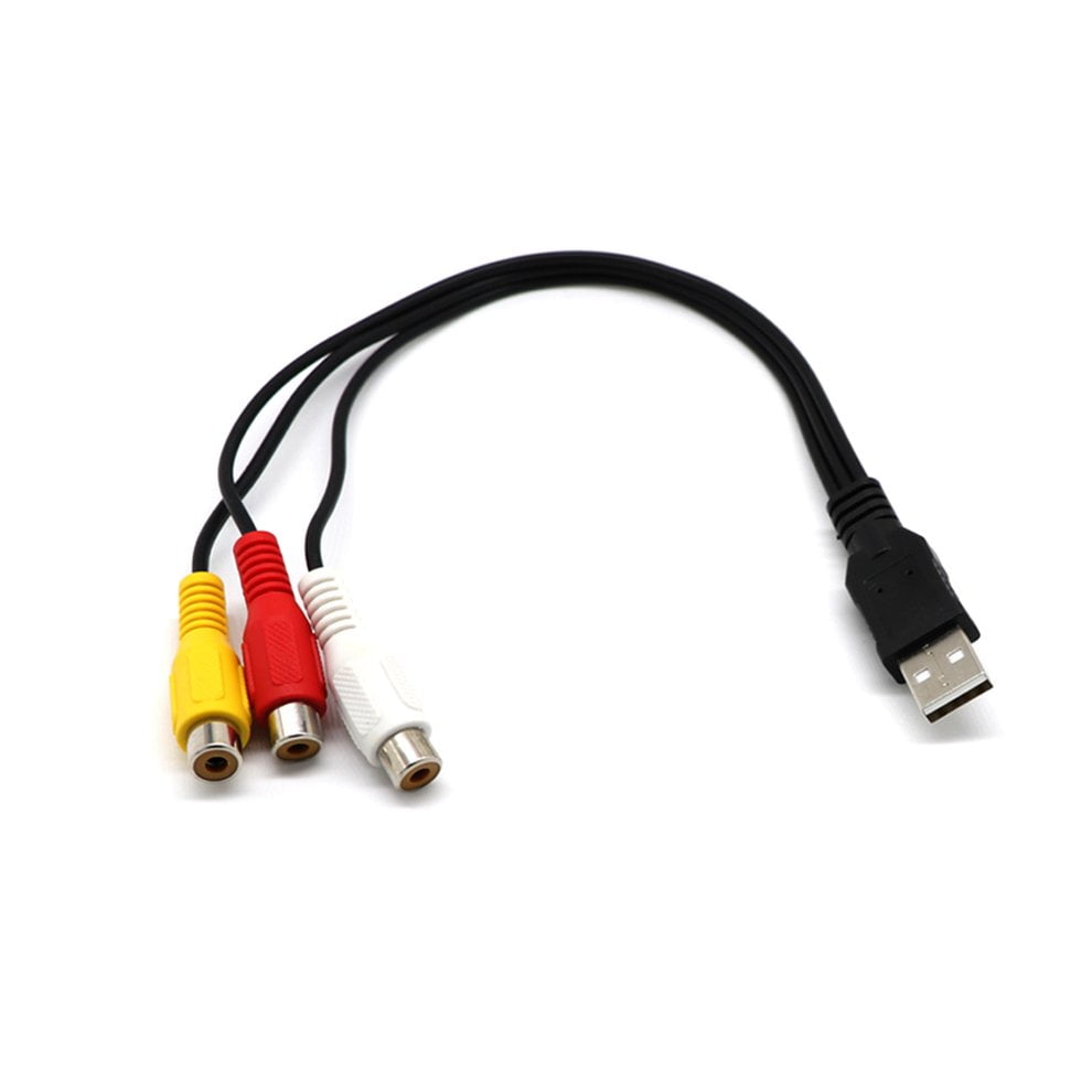 USB Male A to 3 RCA AV A/V TV Adapter Cord Cable USB to 3RCA Audio Video Cable Walmart Canada