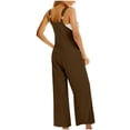 thumbnail image 5 of SDNall Jumpsuit for Women Sleeveless Loose Overalls Rompers Cotton Linen Wide Leg Jumpsuits Rompers for Women, 5 of 9