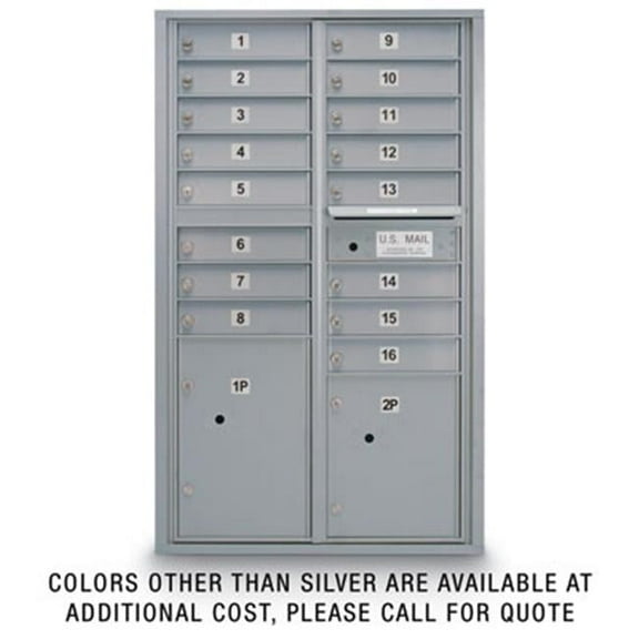 Postal Products Unlimited N1029410BRNZ 16 Door Standard 4C Mailbox with 2 Parcel Lockers - Bronze