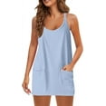 thumbnail image 2 of Women Tennis Dress Built in Shorts Adjustable Straps Hot Shot Mini Dress Athletic Workout Golf Dresses with Pockets, 2 of 6