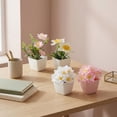 thumbnail image 6 of Small Plants, Mini Artificial Potted Succulent with Pink Flowers, Greenery for Home Desk Office Shelf Bathroom Decor, No Watering Required, Indoor, 6 of 7