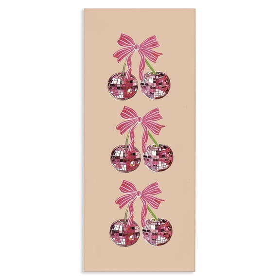 Stupell Industries Eclectic Cherries with Ribbons Canvas Art, 10 x 24, by Amelia Noyes