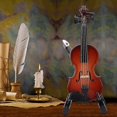 thumbnail image 4 of Miniature Violin, Wooden Mini Violin Model With Stand For Musician Home Office Shop Decoration Gift, 4 of 5