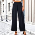 thumbnail image 4 of Tawop Ladies Pants Work Slacks for Women Women's Slacks Pants for Women Trendy Pockets Business Casual Pants Strechy Straight Female Office Elastic Waist Dress Pants Pull on Trousers, 4 of 6