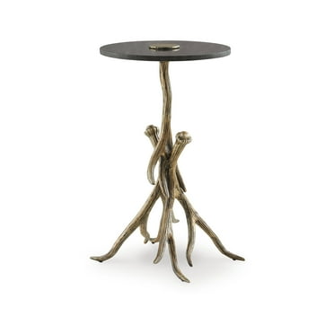 Signature Design by Ashley Lemkins Contemporary Accent Table, Antique Gold Finish/Black