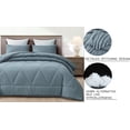 thumbnail image 5 of Chezmoi Collection Rory Dusty Blue Comforter Set Oversized King Size 3-Piece Fluffy Soft Lightweight Bedding Triangle Quilted Stone-Washed Microfiber Comforter Set for All Season, 5 of 9