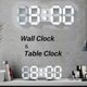 thumbnail image 5 of Reloj despertador LED 3D, reloj de pared de escritorio, pantalla de 9,7 pulgadas, 12/24 horas, con adaptador de corriente, luz nocturna blanca, brillo ajustable (sin control remoto C, 5 of 5