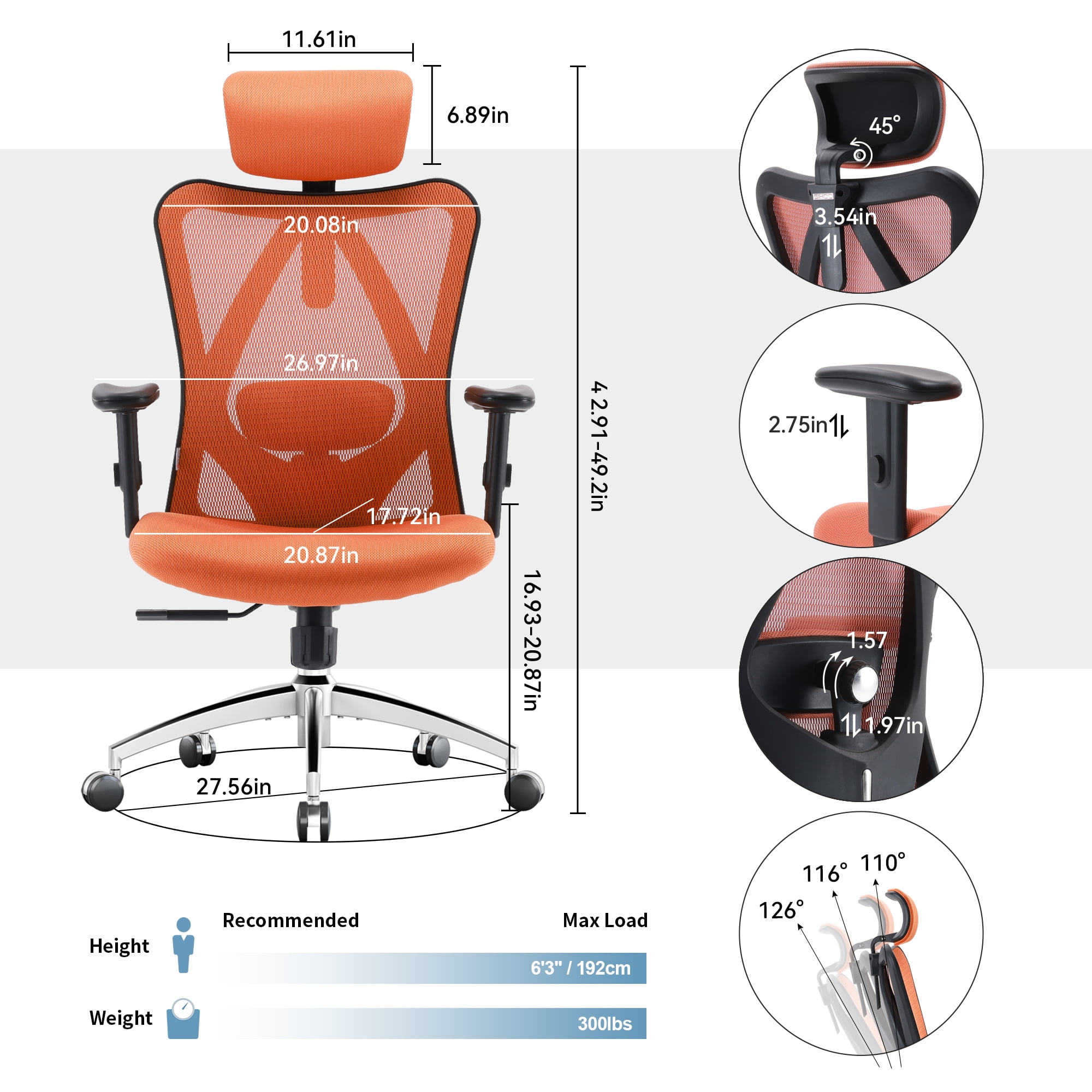 For Sale: SIHOO M18 Ergonomic Office Chair - New Kingston