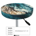 thumbnail image 4 of KLL Blue Ocean Waves Round Bar Chair Cushion Cover 13 inch ,Bar Stool Protector with Elastic, Soft Washable, 4 of 6