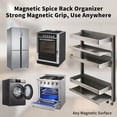 thumbnail image 4 of iFaveorr Magnetic Spice Rack for Refrigerator, 3-Tier Magnetic Fridge Shelf, Moveable Fridge Organizer with 8-Hook Rack, Magnetic Fridge Shelf, 4 of 6