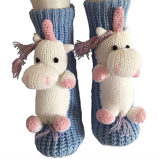 Antideslizantes De Punto Para Suéter, Calcetines Cálidos Gruesos De Invierno, Calcetines Bonitos De Animales Con Dibujos Animados En 3D, Calcetines Divertidos Para El Hogar sonducket HA046740-01