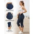 thumbnail image 6 of FlorCurve Plus Size Capri Leggings for WomenTummy Control Yoga Pants Stretch Workout Leggings, Navy Blue 2XL, 6 of 7