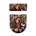 thumbnail image 5 of HELLHERO Dog Flowers Pattern Fits All Toilet Shapes Toilet Lid Cover Set with Elastic Bottom, 5 of 8