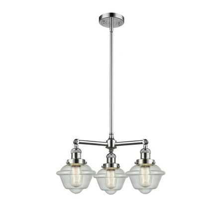 

Innovations 207-PC-G534-LED Small Oxford 3 Light Chandelier part of the Franklin Restoration Collection Polished Chrome