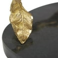 thumbnail image 4 of DecMode 19" x 10" Black Marble Oval Leaf Tray with Gold Twisted Metal Handles, 1-Piece, 4 of 7