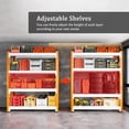 thumbnail image 5 of 48" W Garage Shelving 3000LBS Garage Shelving Heavy Duty 4-Tier Metal Storage Shelves Adjustable Shelf Unit Storage Rack for Basement Supermarket Warehouse 48" W x 20" D x 78" H Orange-White, 5 of 8