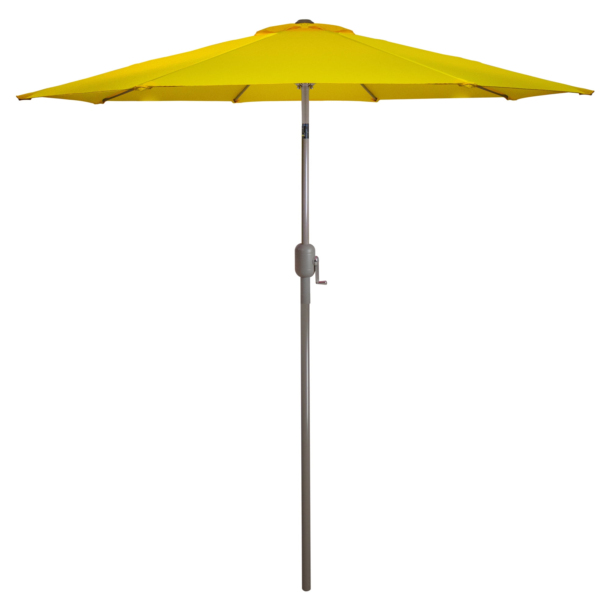 9ft Outdoor Patio Market Umbrella with Hand Crank and Tilt, Yellow