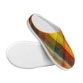 thumbnail image 3 of Lsque Abstract Watercolors Tartan Pattern Womens Comfort Cotton on Scuff With Memory Foam and Anti-skid Sole Slipper-39/40, 3 of 7
