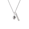 thumbnail image 2 of Delight Jewelry Silvertone Black Spider on Web Spinner Silvertone Fearless Bar Charm Necklace, 23", 2 of 4