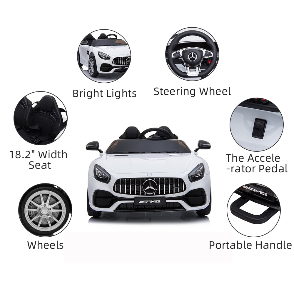 CIPACHO 12V Electric Kids Ride On Car, Dual Drive Toy Car with Remote Control, 2 Seater, White CIPACHO 12V Electric Kids Ride On Car, Dual Drive Toy Car with Remote Control, 2 Seater, White