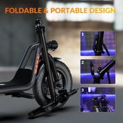 5TH WHEEL LB26 Peak 750W Motor Electric Scooter for Adults with Seat and Carry Basket, 36V 7.8Ah 20Miles Range & 20Mph, 12 Foldable E Scooter for Commuting, UL 2272