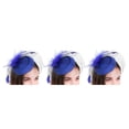 thumbnail image 4 of Sombrero Tocado Jumpingount Mujer Velo de Malla de Plumas de Flores Fiesta de Te Boda, 4 of 6