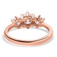 thumbnail image 5 of Moissanite Round 925 Sterling Silver Vermeil Rose Gold Plated Trilogy Ring for Women Jewelry Size 8 Ct 1.44 Birthday Gifts for Women, 5 of 10