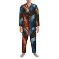 thumbnail image 3 of Sikiie Red And Blue Fire Dragon F Mens Pajama Set, Soft Warm Long Sleeve Sleepwear, Cozy Button-Down Pjs for Men-Medium, 3 of 7