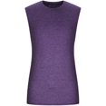 thumbnail image 2 of Men'S Summer Sleeveless Well-Fitting Loose Muscle Sports Round-Neck Vest Sleeveless Tank Tops Crewneck Solid Loose Fit Shirt Purple S, 2 of 5