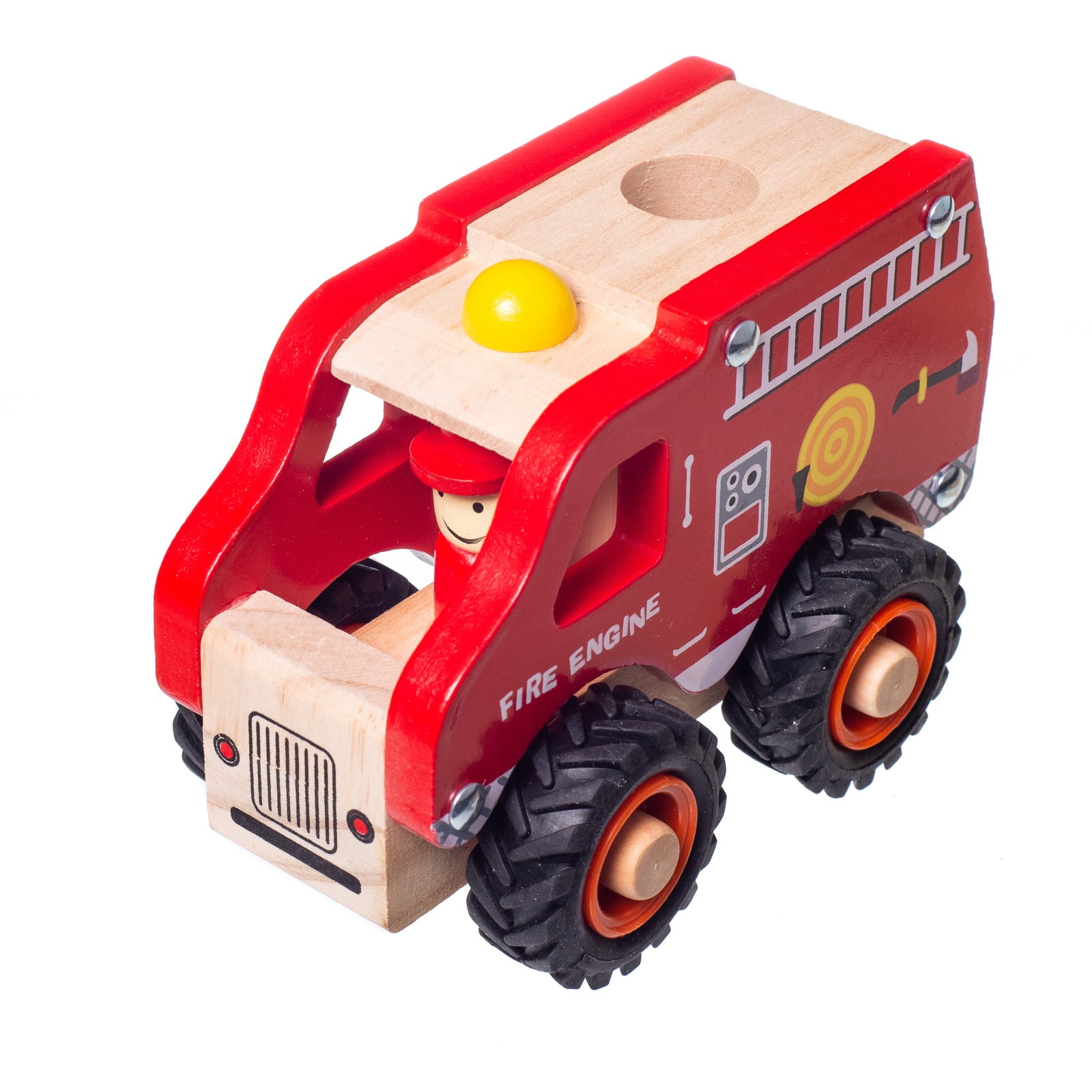 wooden fire engine toy