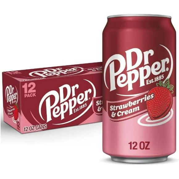 Dr Pepper Strawberries and Cream Soda Cans, 355 mL(Pack of 12) $3.33 ea.