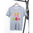 thumbnail image 4 of TSADFHJI Hauts pour Femmes Élégants Lettre Joyeuses Œuf de Pâques Imprimée Col Rond T-Shirt Décontracté Manches Courtes P Gris, 4 of 4