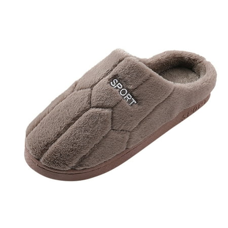 

TAIAOJING Women s Soft Plush Slippers Couple Winter Indoor Home Plus Velvet Warm Thick Bottom Non Slip Cotton Slippers