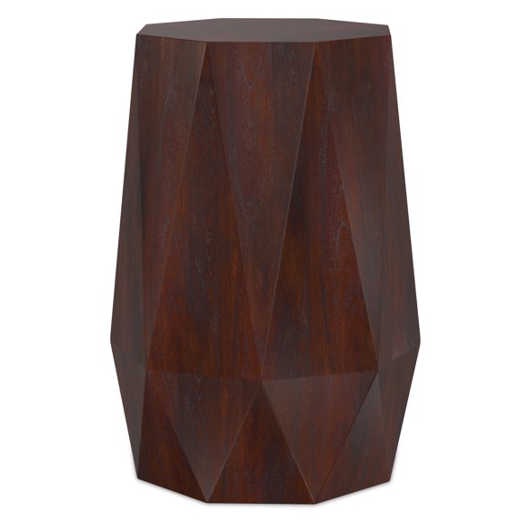 Kurt 15 inch Wide Solid Acacia Wood Contemporary Side Table in Walnut Brown