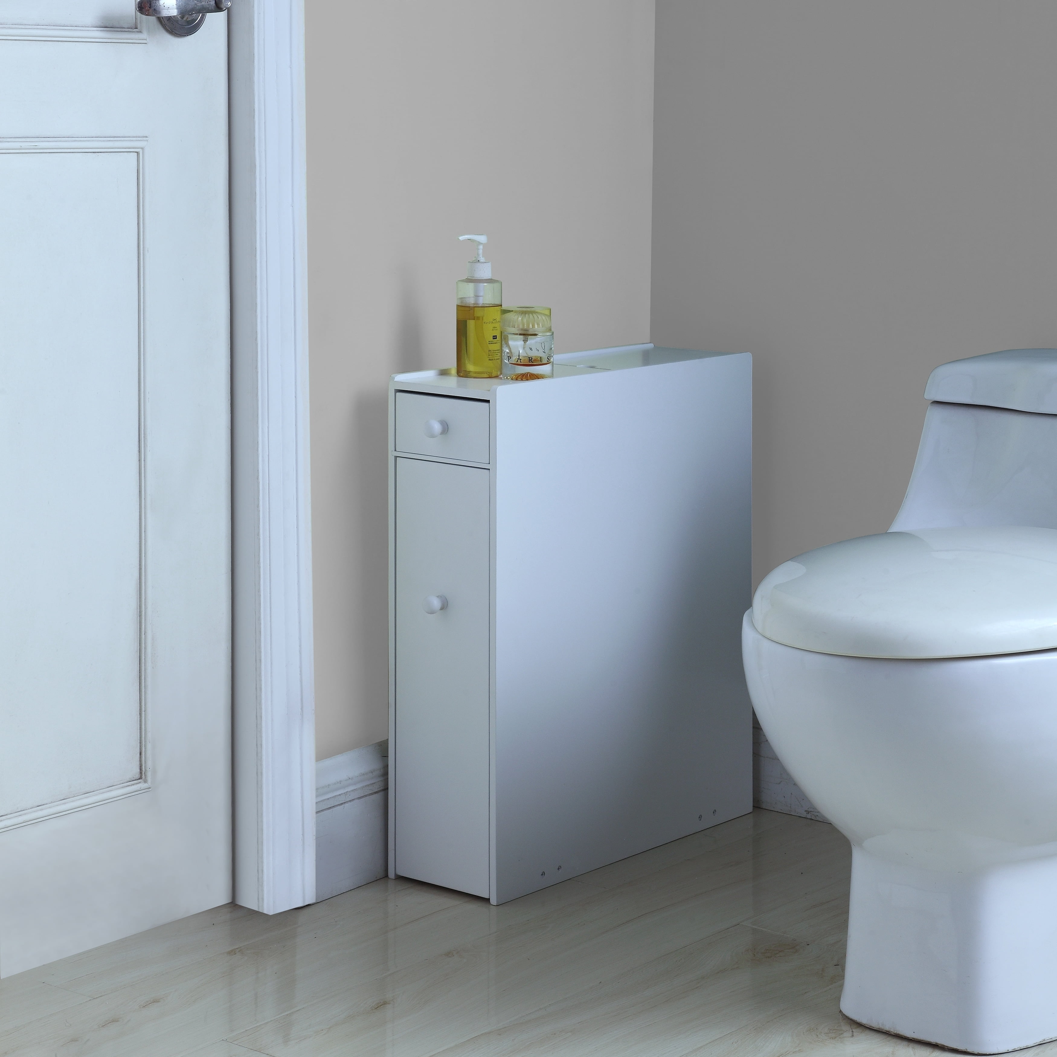Proman Products Modern Durable Freestanding Bathroom Floor Cabinet, Black