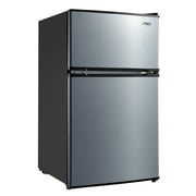 Arctic King 3.2 Cu Ft Two Door Compact Refrigerator with Freezer, Black Stainless Steel Look