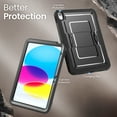 thumbnail image 4 of Dteck Hard Case for iPad (A16) 11th Generation 11 Inch 2025/ iPad 10th Generation 10.9 Inch 2022, Heavy Duty Military Grade Rugged Shockproof Protective Cover with Built-in Kickstand Cover, Black, 4 of 6
