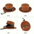 thumbnail image 4 of Men'S Genuine Leather Hat-Shaped Coin Purse - Compact Waist-Hanging Wallet with Zipper Closure, Brown, Perfect for Everyday Use, Everyday Wallet | Minimalist Wallet | Durable Leather Wallet, 4 of 15